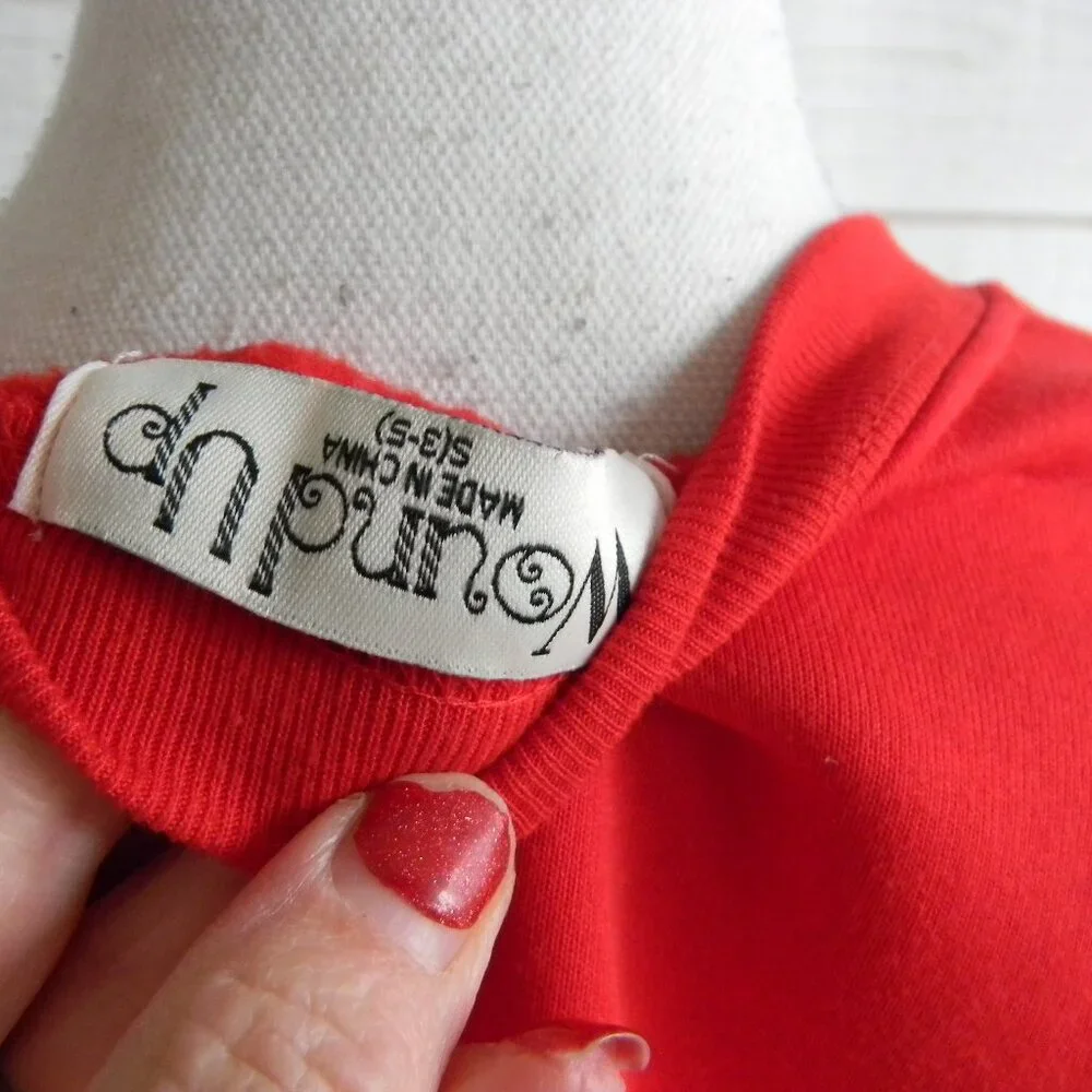 WOUND UP RED MERRY & BRIGHT CHRISTMAS HOLIDAY SWEATSHIRT GINGERBREAD SZ S - Picture 4 of 4